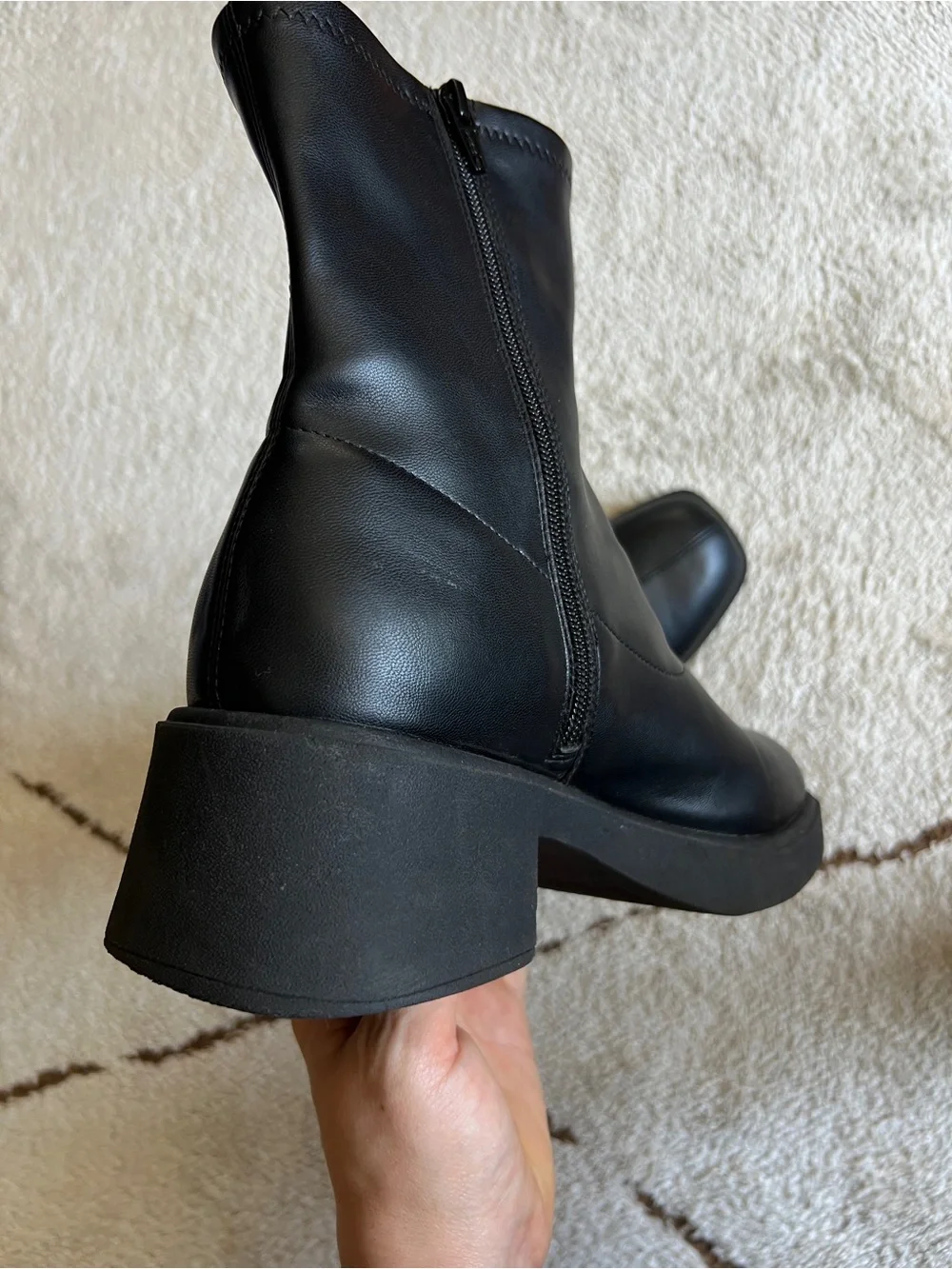 Wild Fable Christi Ankle Black Boots Womens Size 9 Square Toe Stretch Upper